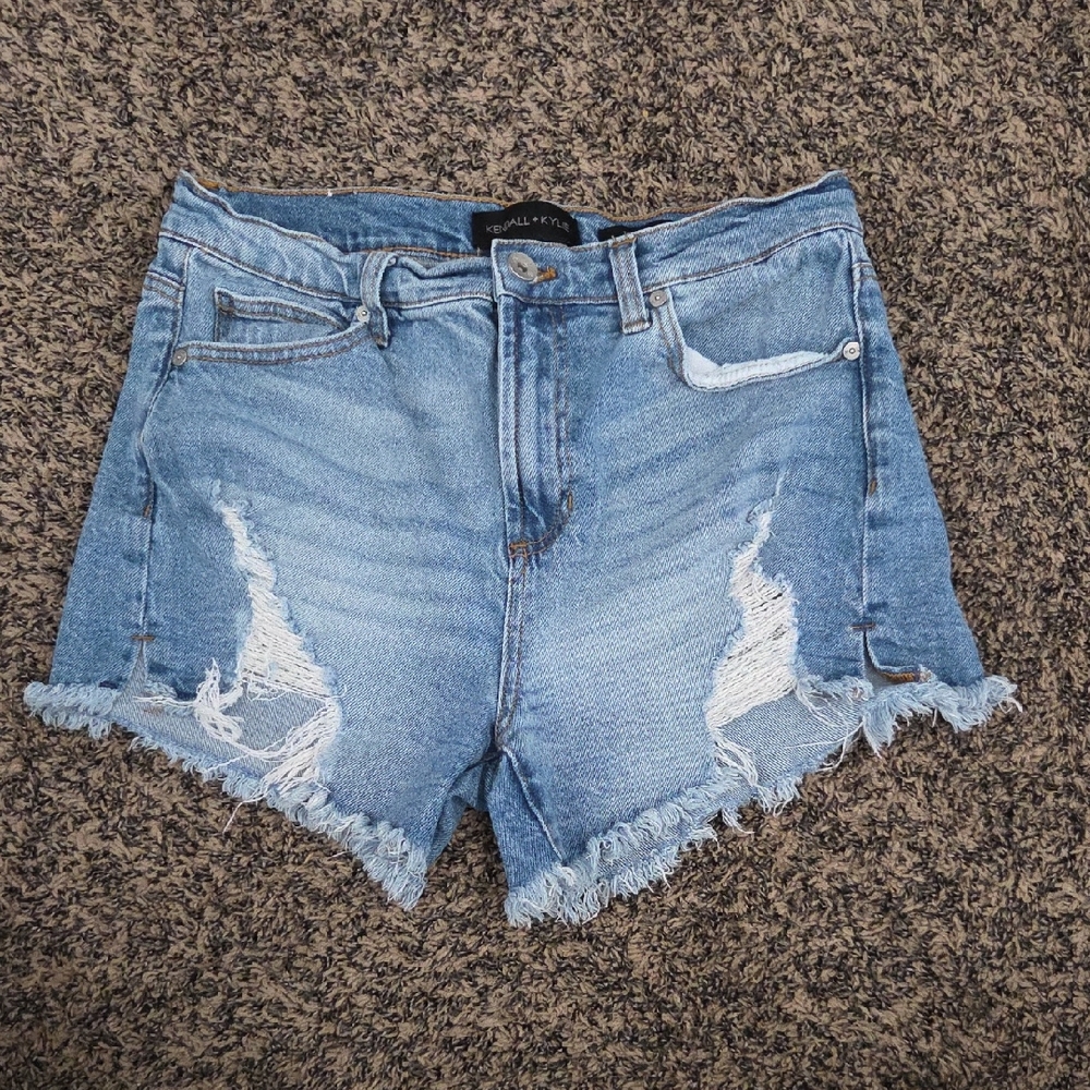Kendall & Kylie Blue Distressed Jean Shorts